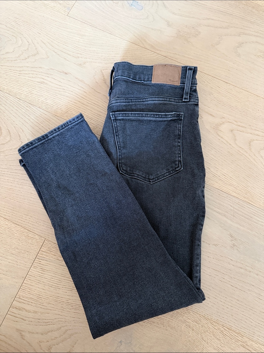 Madewell Straight-Leg Jeans in Washed Black